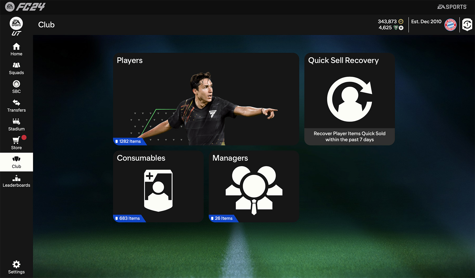 Quick Sell Recovery in FC 25 Web App