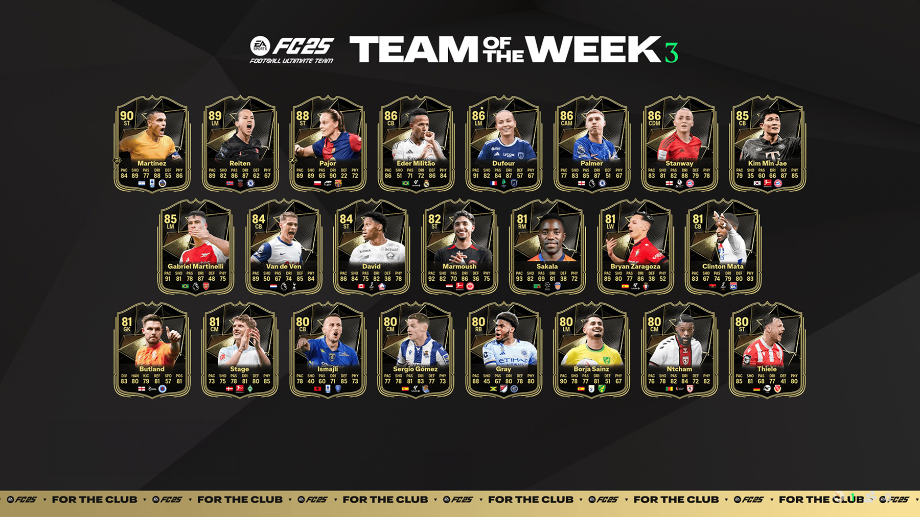 EA Sports FC 25 Team of the Week 3 is available from 1 October (6pm UK).