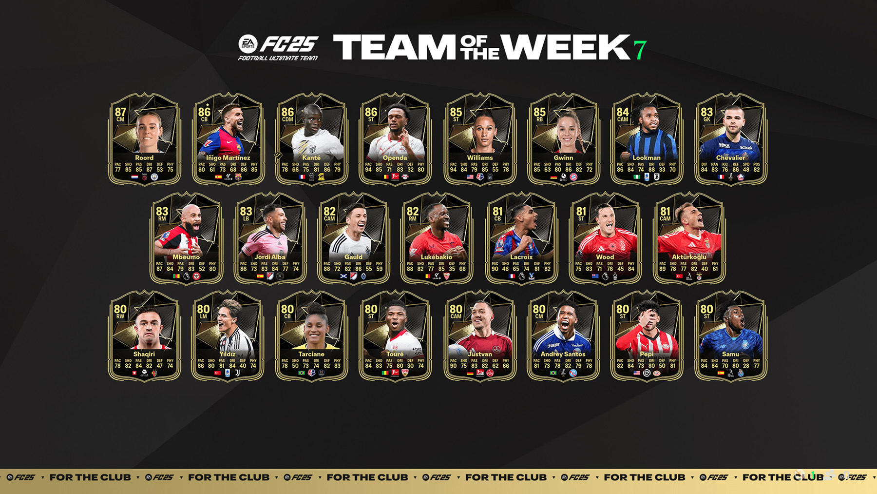 EA Sports FC 25 Team of the Week 7 is available from 30 October (6pm UK).