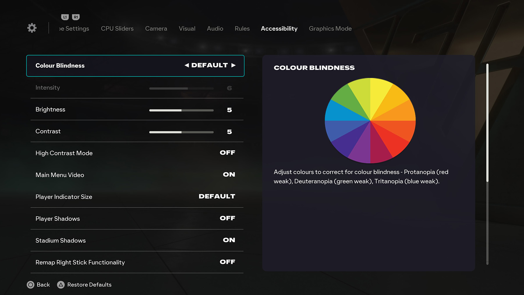 FC 26 Accessibility Settings