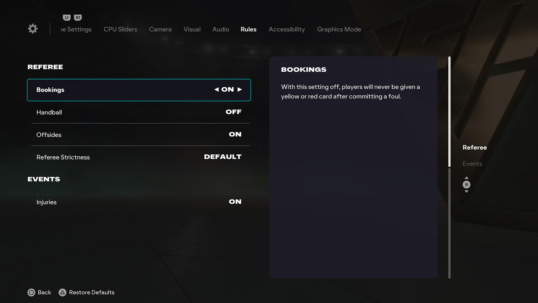 FC 26 Rules Settings
