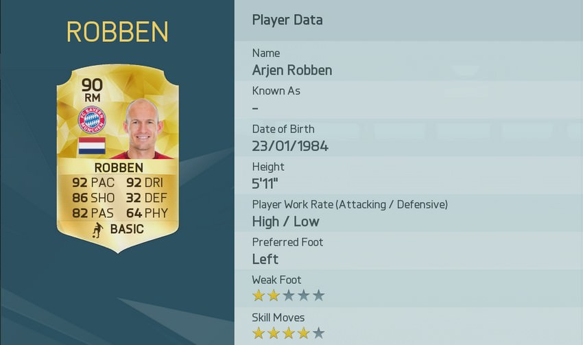 Arjen Robben FIFA 16