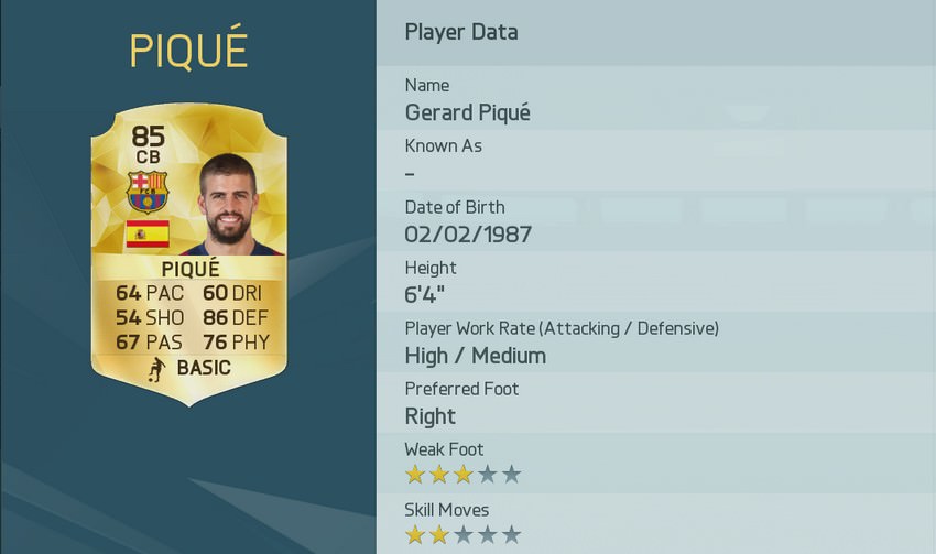 FIFA 16 Gerard Piqué
