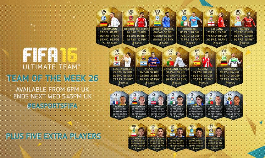 FIFA 16 Ultimate Team - Team of the Week 26