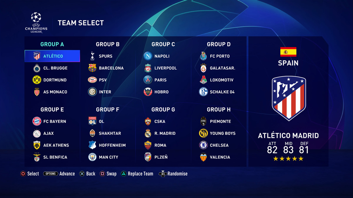 FIFA 21 UEFA Champions League Groups and Teams