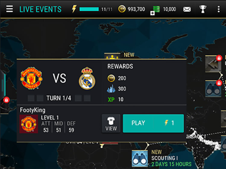 FIFA Mobile Attack Mode Starting Game