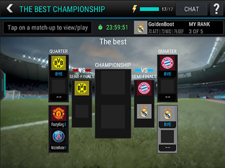 FIFA Mobile League Championship Bracket Play