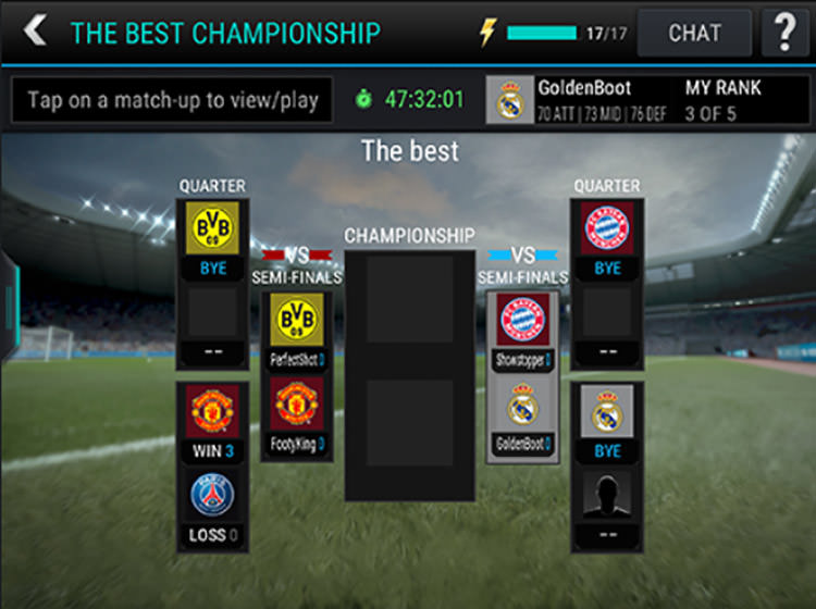 FIFA Mobile League Championship Byes