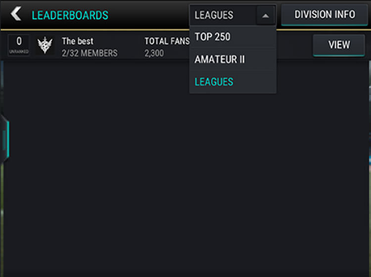 FIFA Mobile League Leaderboards