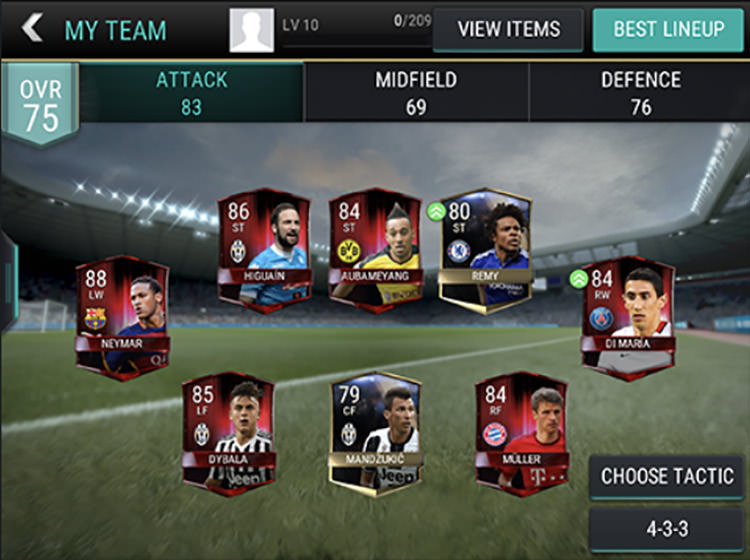 FIFA Mobile Team Management