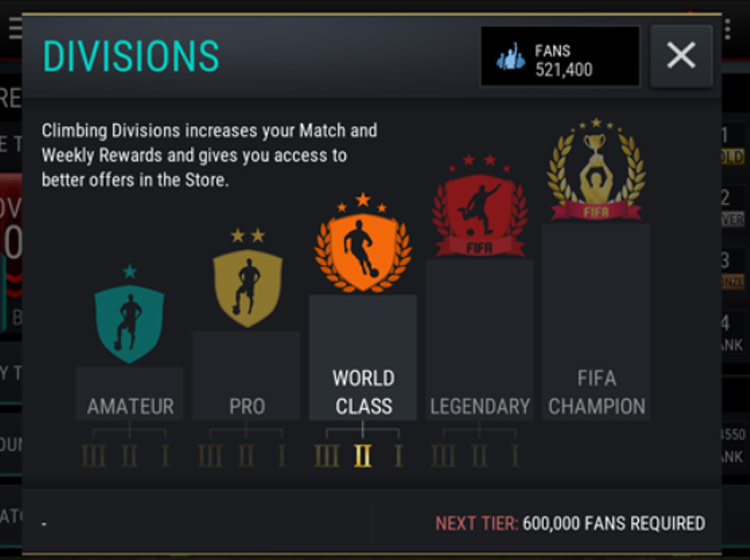 FIFA Mobile VS Attack Divisions