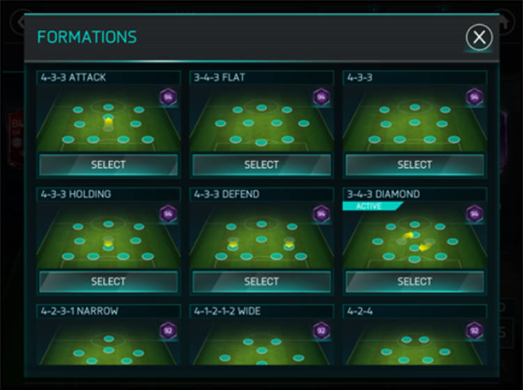 FIFA Mobile Choosing Formations