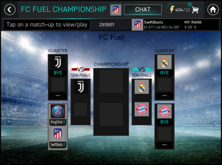 FIFA Mobile League Championship Byes
