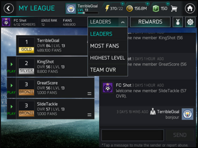 FIFA Mobile League Chat