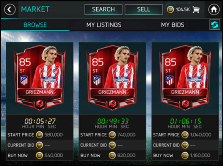 FIFA Mobile Browse Market