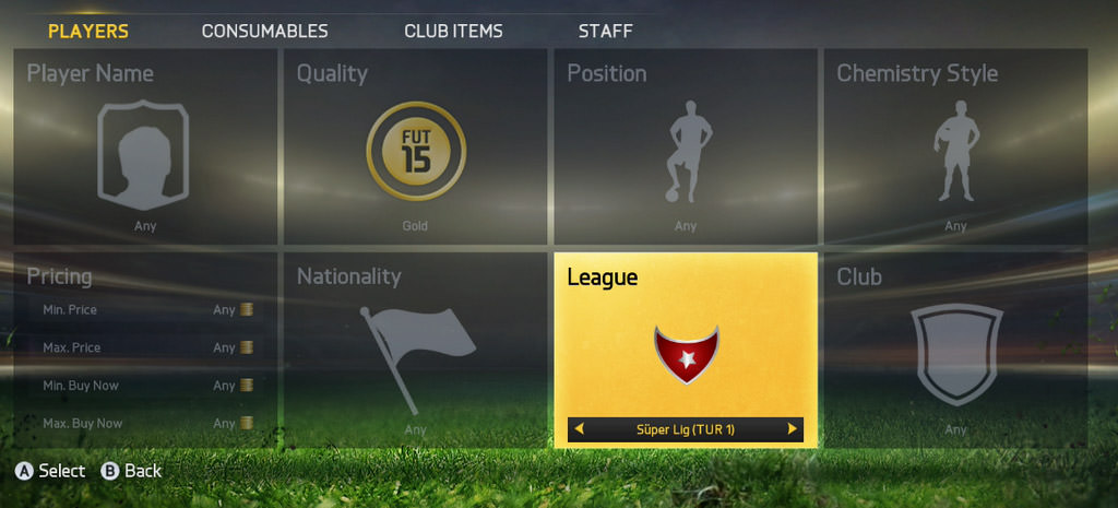FUT 15 Player Search